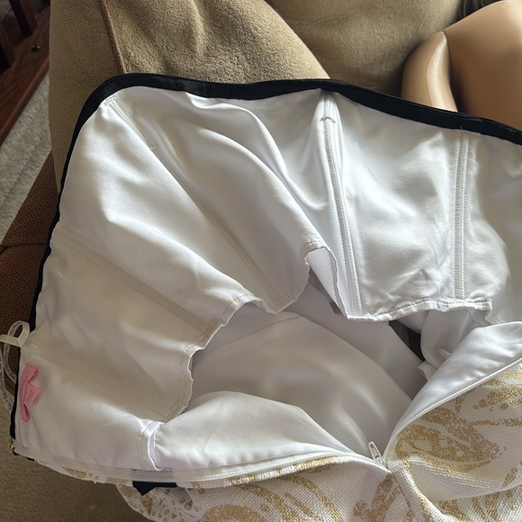 Lilly Pulitzer Christine Strapless Dress Gold Metallic Floral Black Beaded - Picture 12 of 15